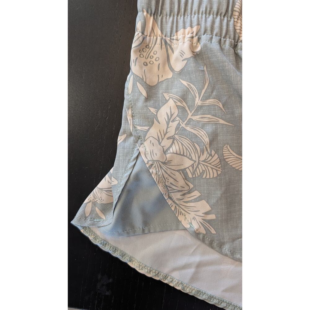 Hurley Tropical Green Floral Pull-On Shorts M Elastic Waist Beach Swim Casual - Picture 8 of 9